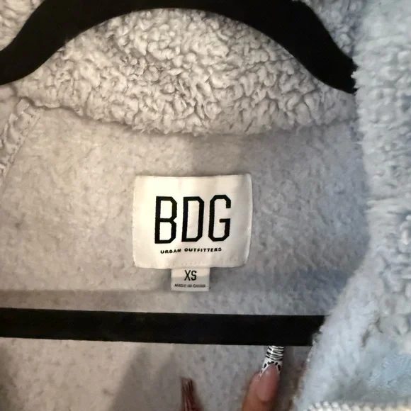 BDG Light Blue/Gray Sherpa Jacket - Picture 4 of 5